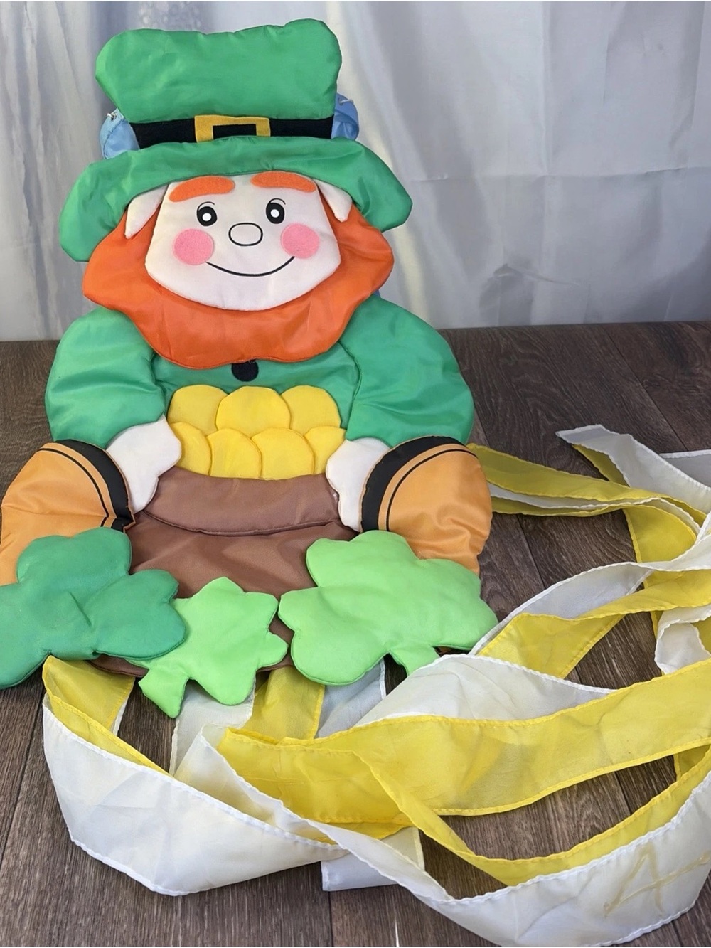 St. Patrick’s Day Leprechaun Nylon Windsock Jo-Ann Stores Pot of Gold Irish Luck
